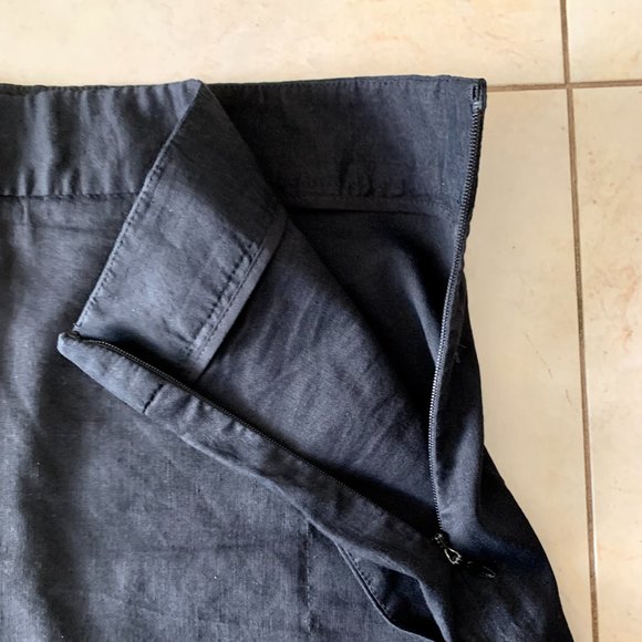 Theory Women's Black Linen-Blend Mini Skirt - Picture 3 of 5